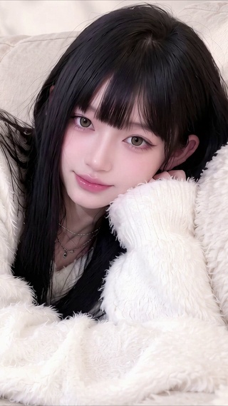 沙发上的美女