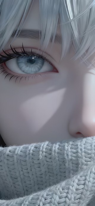 清纯灰色毛衣女孩