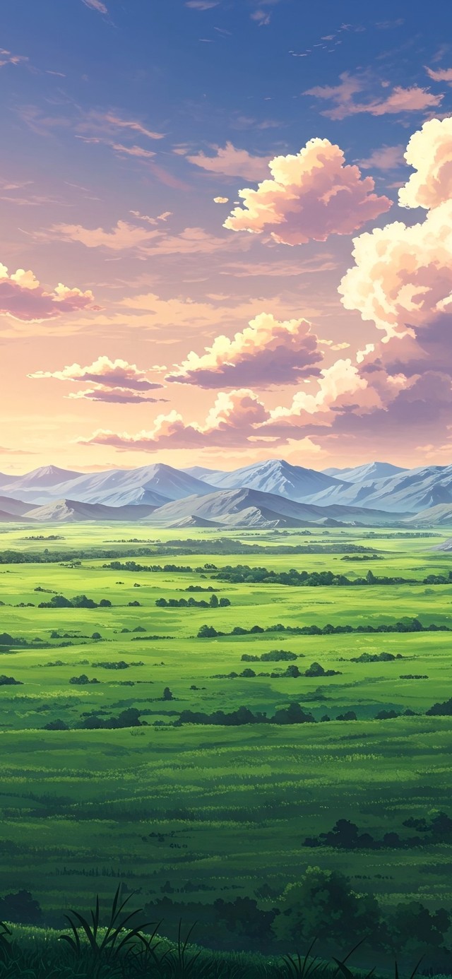 护眼风景风吹草地云飘动唯美治愈