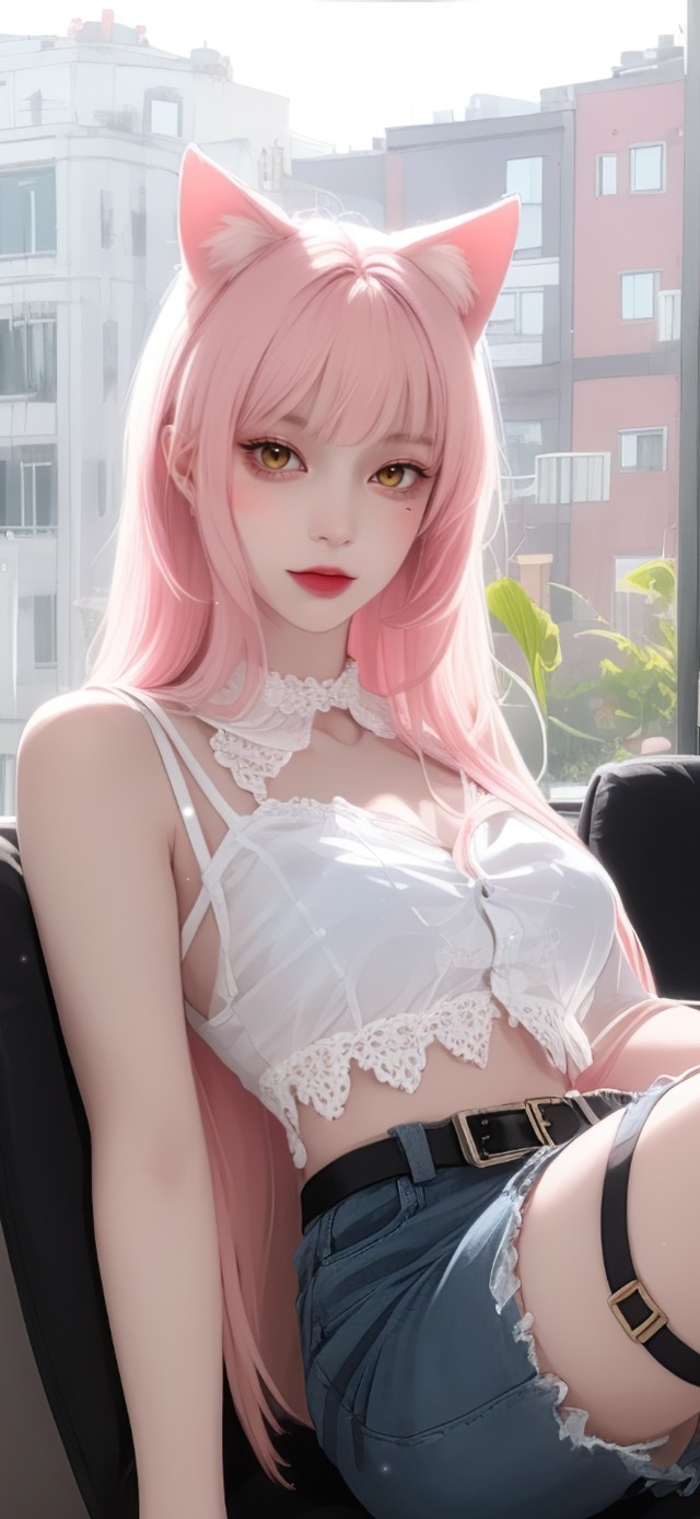 小清新狐耳长发女孩