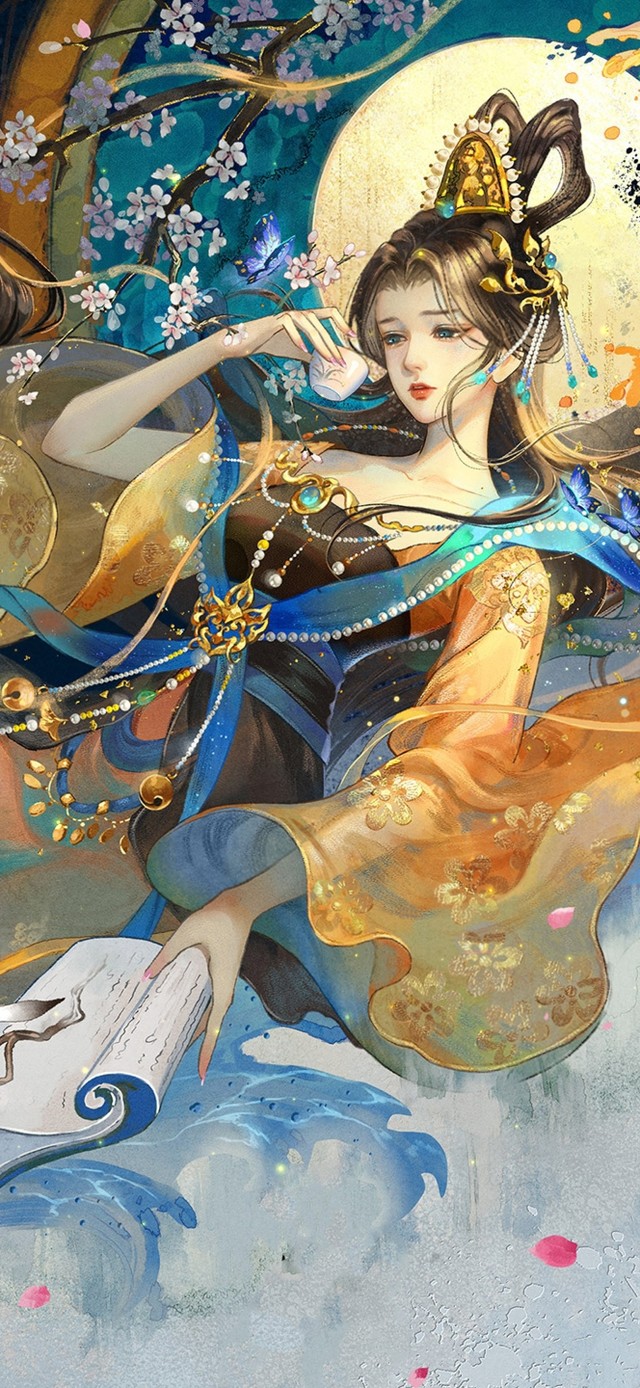 4K唯美古风中秋女神