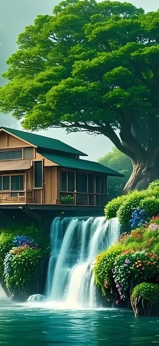绿荫水潭人家