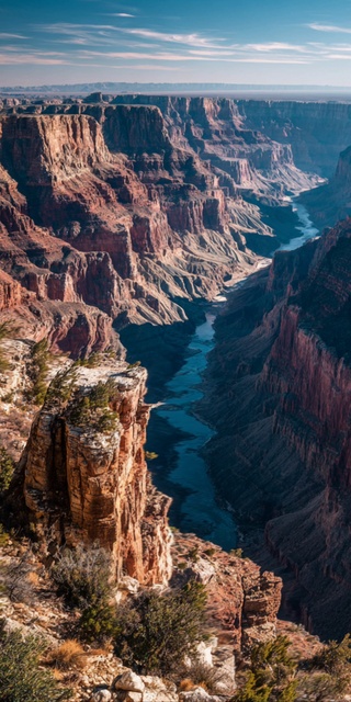 红崖千仞，一河穿谷