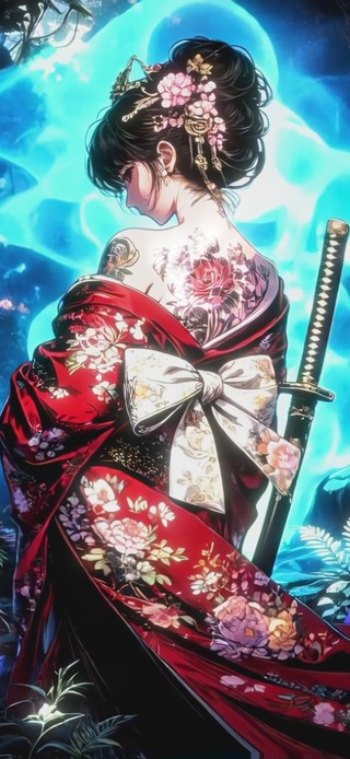 叢林野花簇擁の花魁忍者