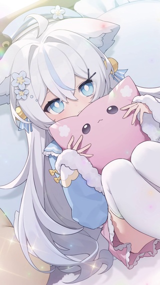 白毛猫耳少女