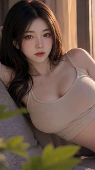 黄昏窗边的纯欲美少女
