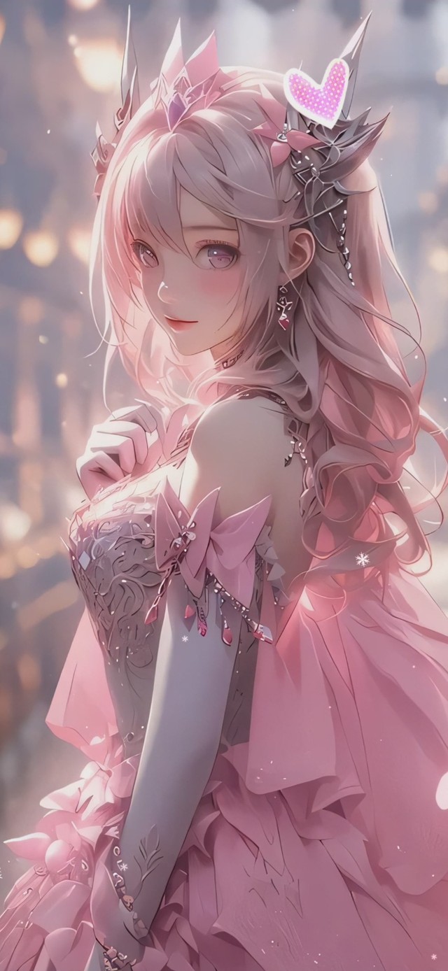 4k唯美可爱粉色公主裙美少女