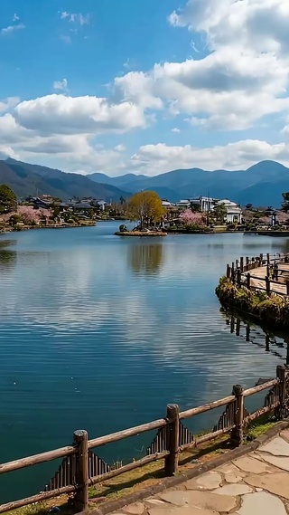 护眼树木河流