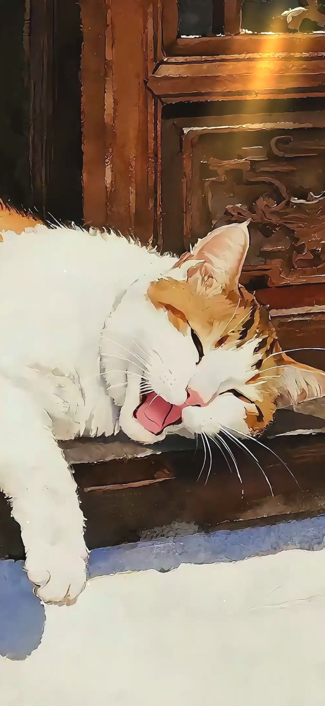 慵懒小猫晒太阳