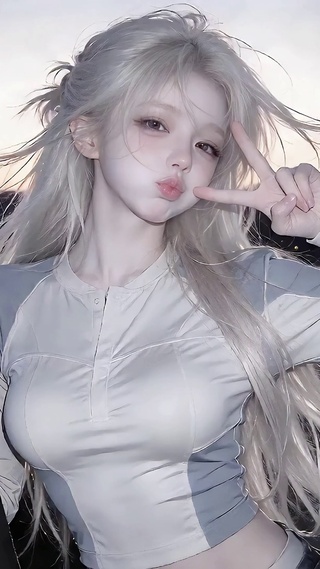 日暮芦苇地少女