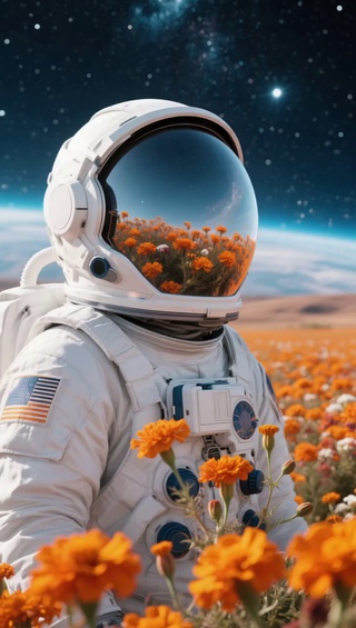 仰望星空的宇航员