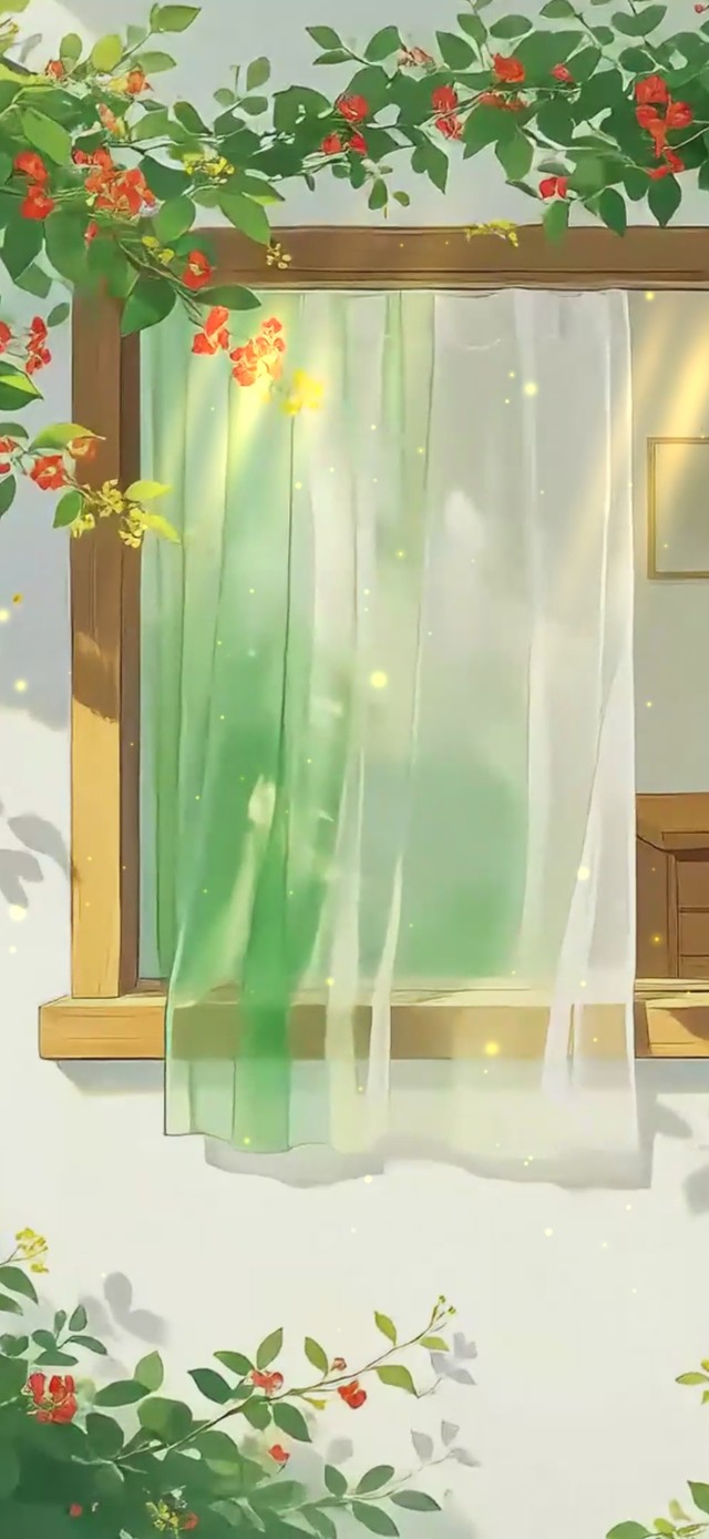 绿色护眼窗台
