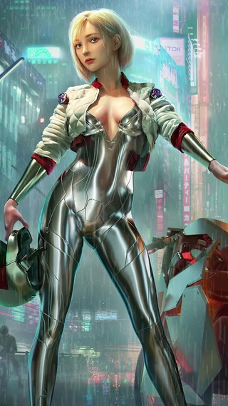 赛博雨夜美女