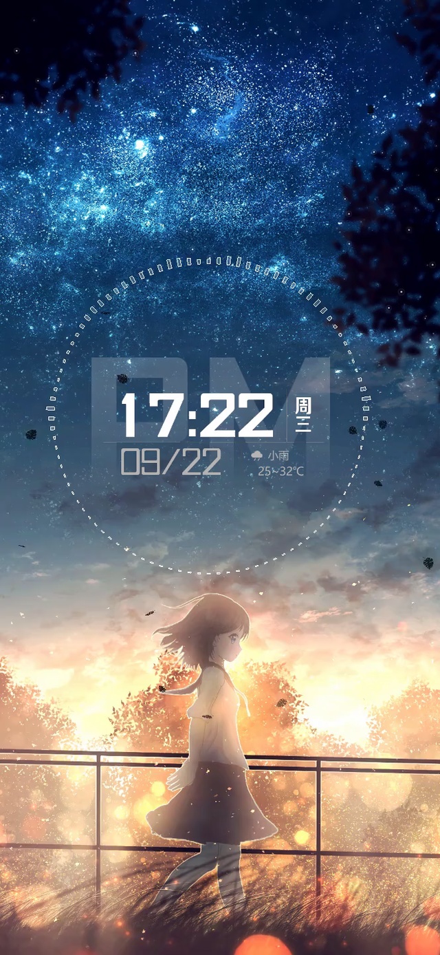 唯美治愈夕阳少女