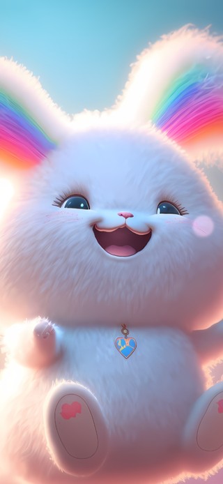 高兴的彩虹兔