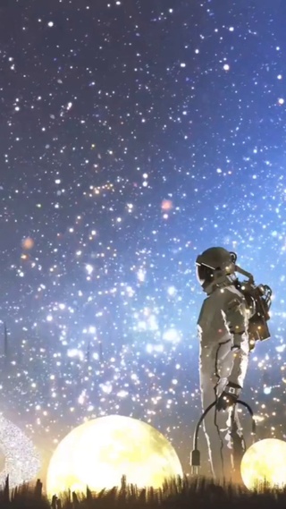 星空下的宇航员