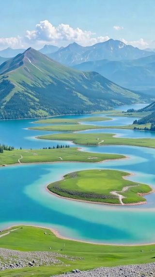 青山湖泊风光