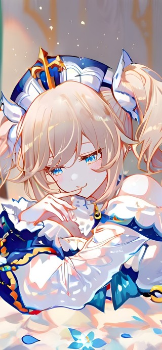 趴着的白丝少女-芭芭拉