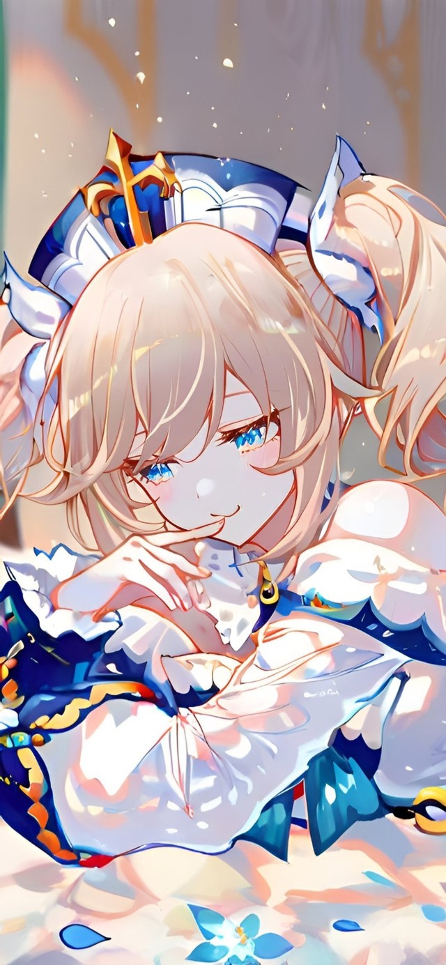 趴着的白丝少女-芭芭拉