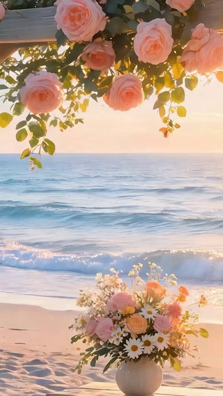 夕阳海景