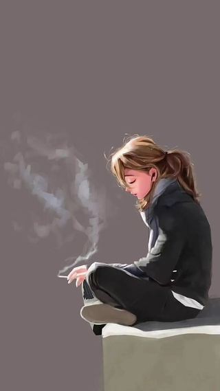 抽烟女孩