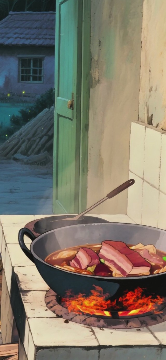 厨房里炖着红烧肉