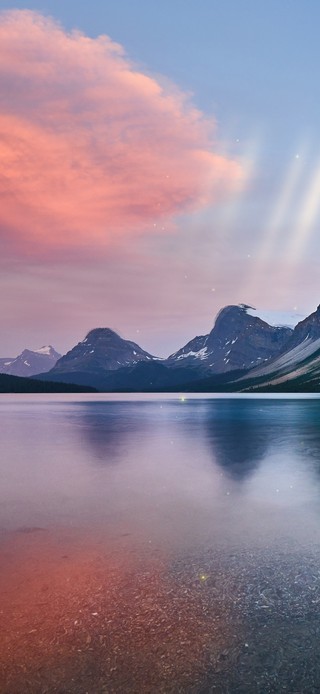 唯美夕阳湖泊