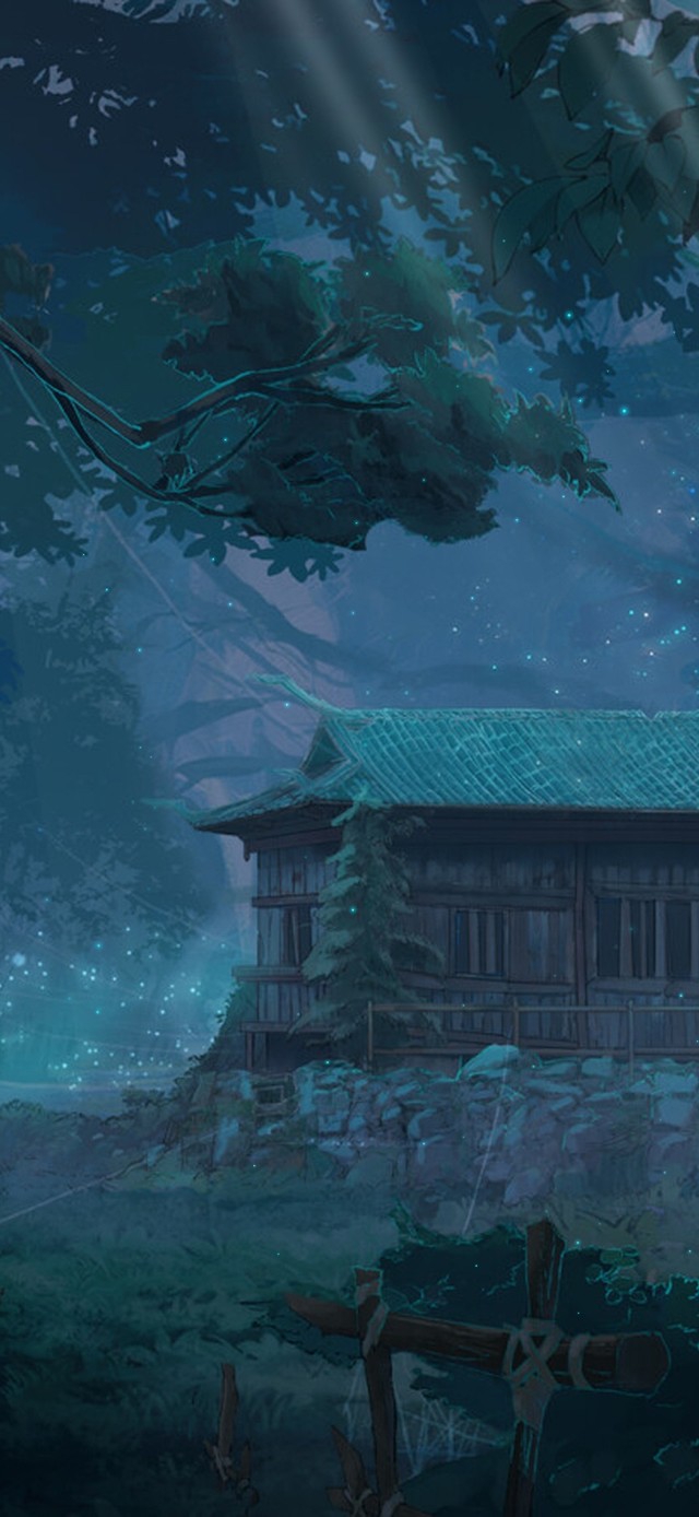 4K寂静夜晚森林小屋