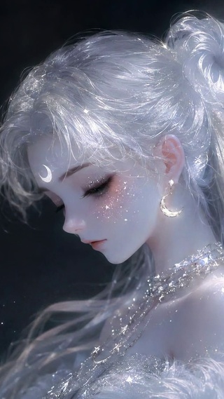 星空银发月光美少女