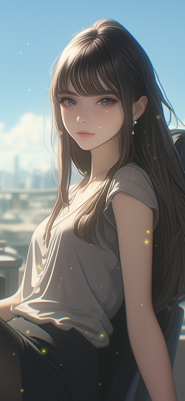 她的美丽带着水波般的流动感