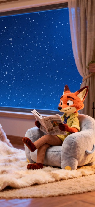 暴风雪夜 壁炉 狐兔小窝