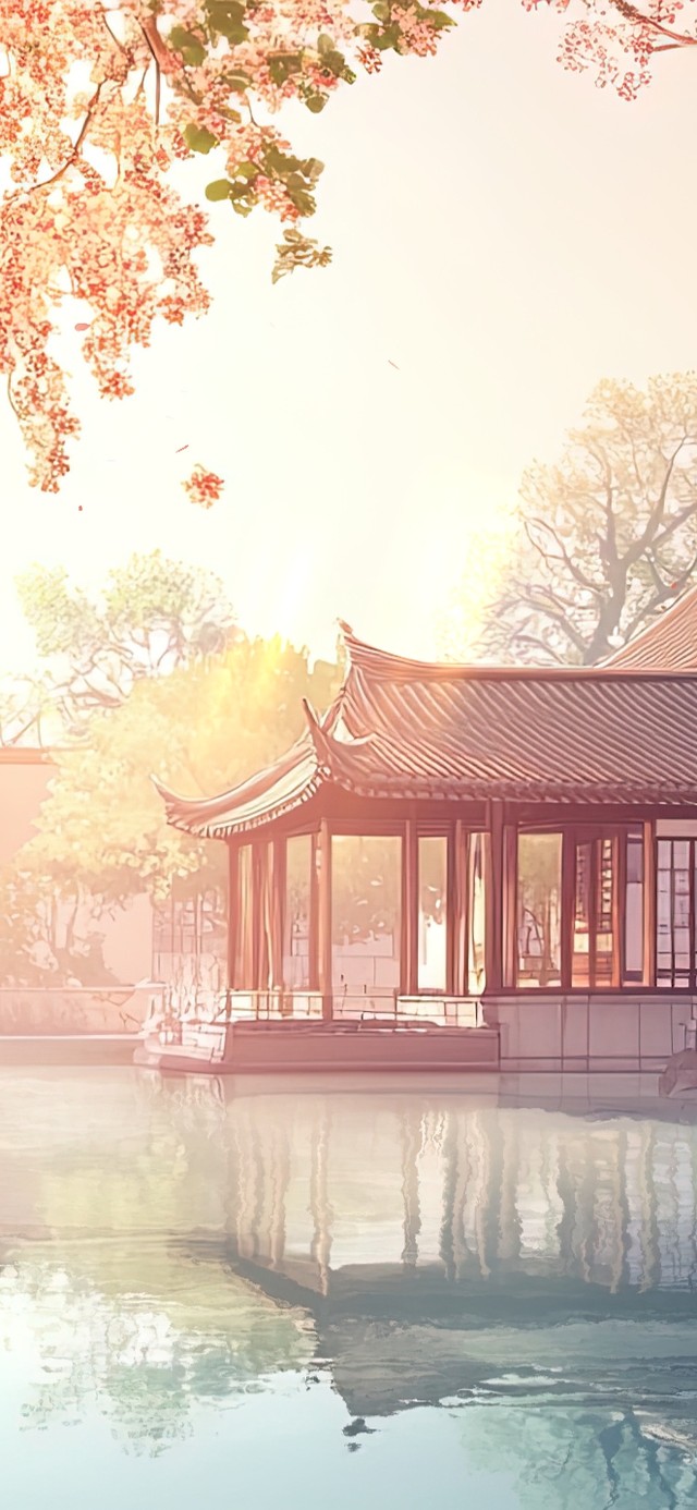 粉色鲜花盛开的园林