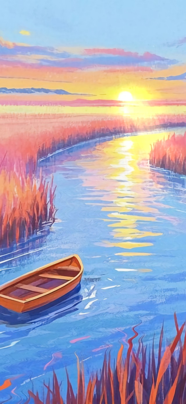 花漾壁纸|粉草夕舟