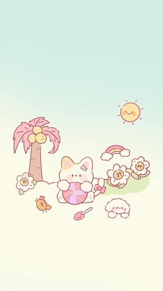 可爱的小猫玩球_1