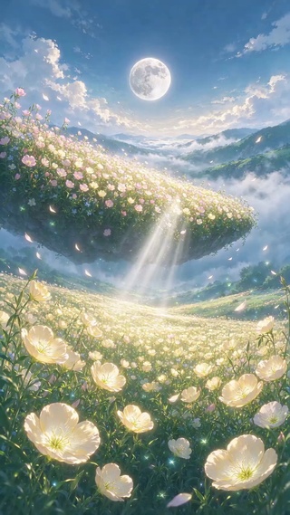 浮空月见花海