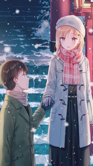 雪中情侣