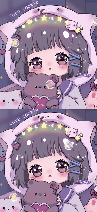 紫色撒娇小可爱