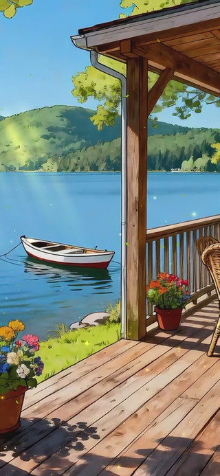 护眼湖边小屋