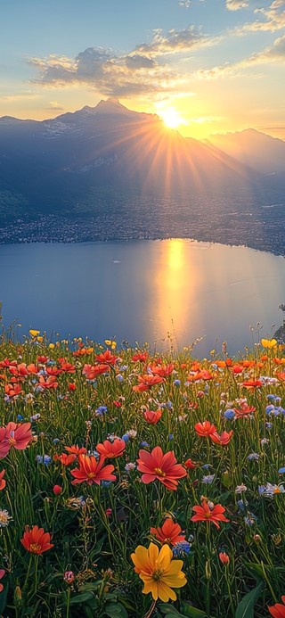 高山俯瞰日内瓦湖