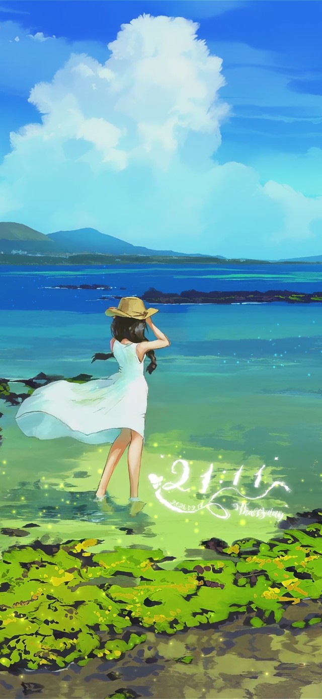 渐变的微风湖畔