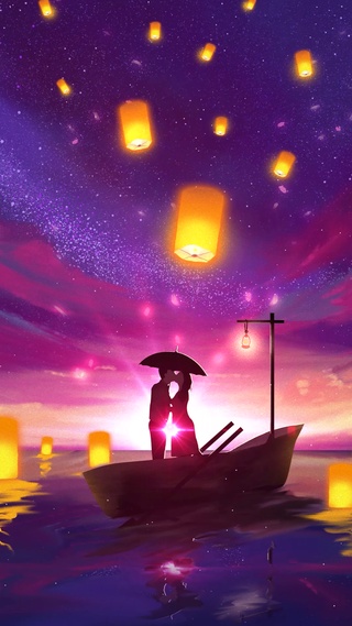 唯美浪漫星河灯火