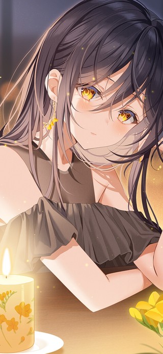 唯美温馨烛光少女