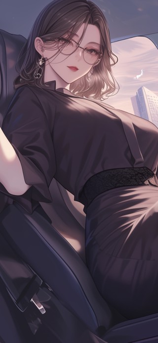车内气质眼镜美女