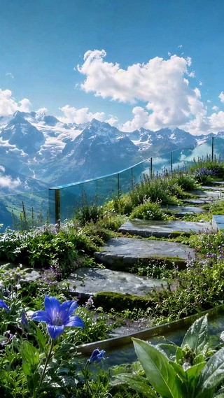 高山云端花园治愈风景