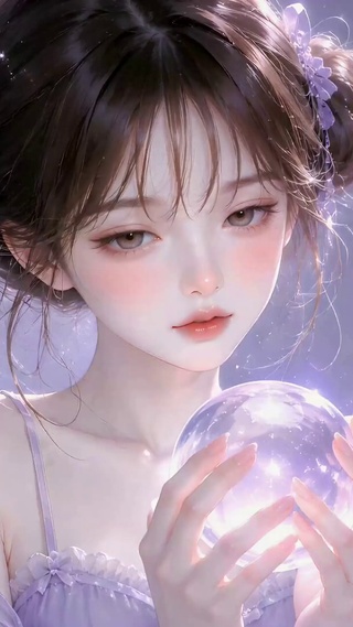 梦幻紫温柔清新美少女