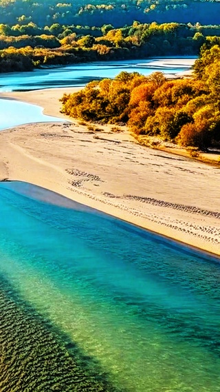 唯美夕阳小河4K