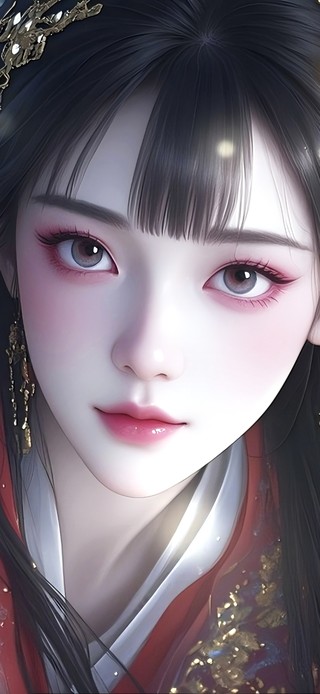 红衣古风美女