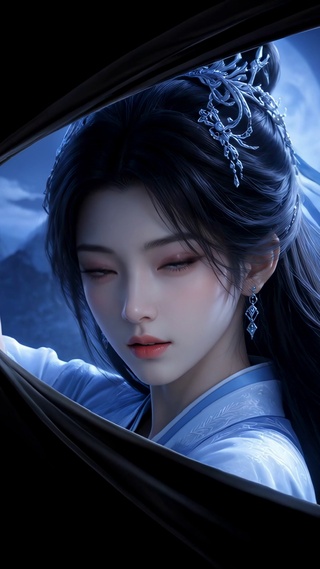 月夜古风女神撕开屏幕