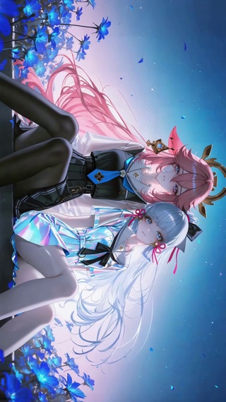 星空下双子萝莉八重神子神里绫华