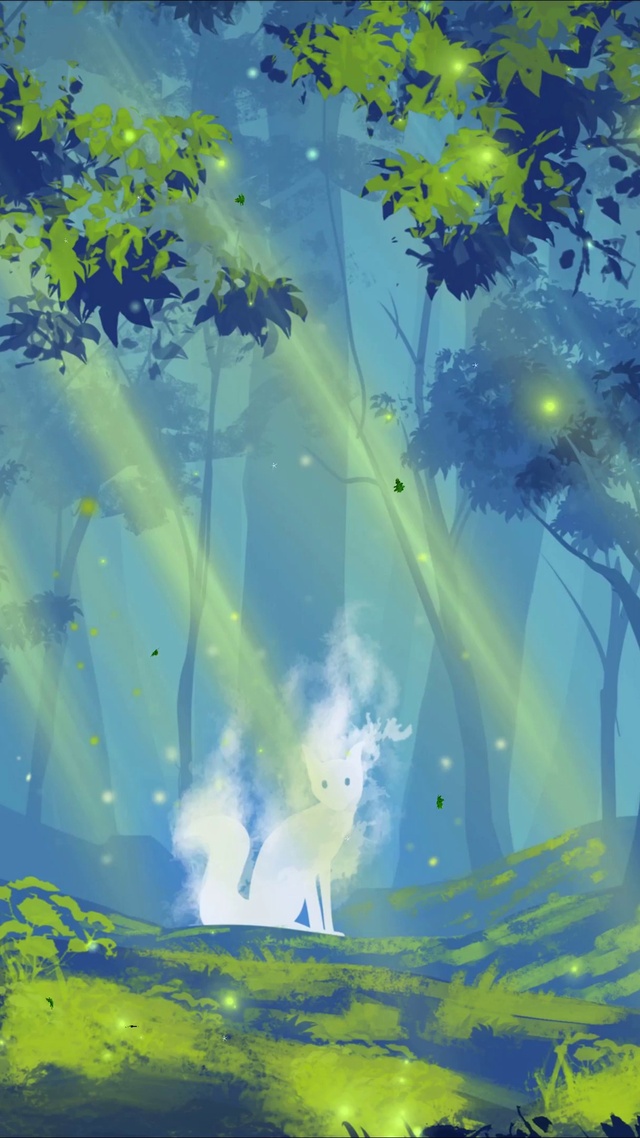 唯美治愈护眼绿色森林